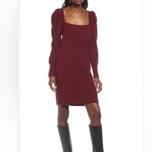 Charles Henry Ribbed Long Sleeve Dress